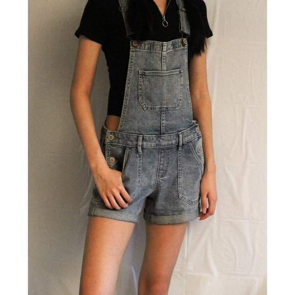 HOLLISTER XS Boyfriend Short Overall NWT - Picture 2 of 10